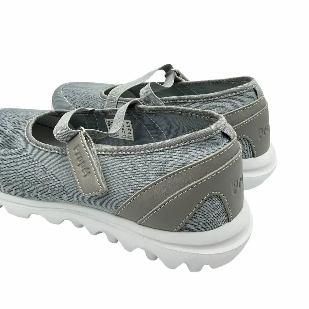 Propet Gray Travelactiv Mary Jane Strappy Supportive Mesh Womens Comfort Shoes